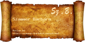 Szammer Barbara névjegykártya