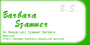 barbara szammer business card